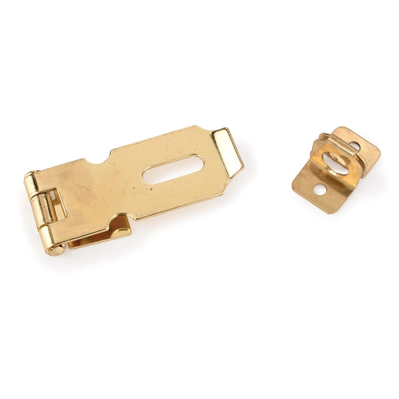 Chest Hasp with Screws -  7/8" x 2-1/4" - Polished Brass Plated